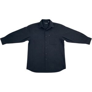 Bert Pulitzer Mens Button Down Shirt Gray Grid Pattern Collector's Edition M